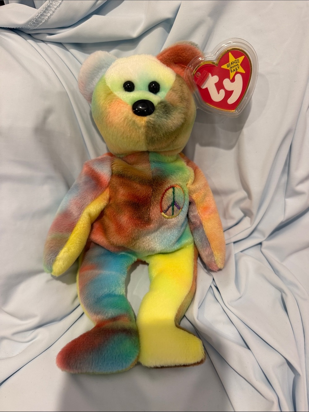 BNWT Peach the tie dye beanie baby